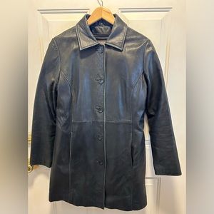 Women’s Wilson Leather Black Long Coat